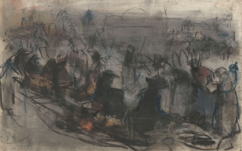 Queue of people waiting, c.1890-c.1920. Creator: Isaac Lazerus Israels.