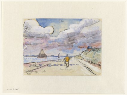 Road along canal, 1916. Creator: Jan Toorop.