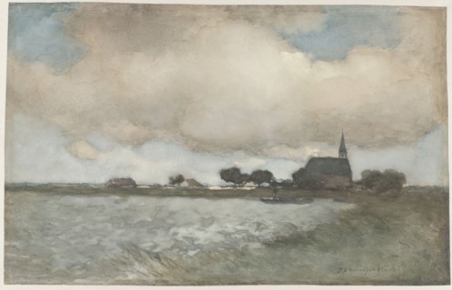 View of the Church at Noordse Dorp near Noorden, c.1880-c.1885. Creator: Jan Hendrik Weissenbruch.