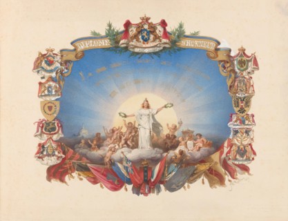 Design for an Honorary Diploma, 1869. Creator: Jan Philip Koelman.