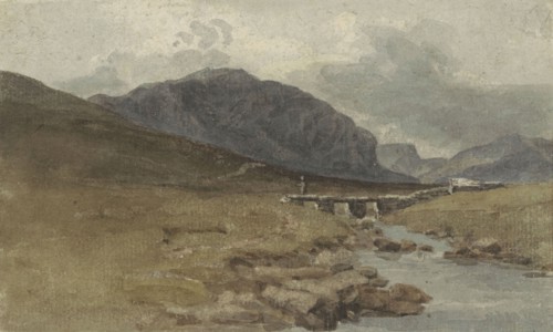 Landscape near Llyn Ogwen, Caernarvonshire (Wales), 1778-1847. Creator: Joshua Cristall.