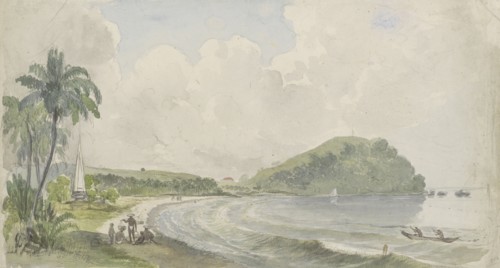 Tropical coastal landscape, 1845-1925. Creator: Julius Jacobus van de Sande Bakhuyzen.