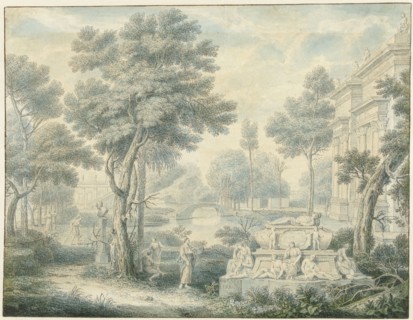 Arcadian landscape with a tomb, 1746. Creator: Louis Fabritius Dubourg.