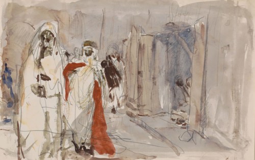 Street with figures, 1923. Creator: Marius Bauer.