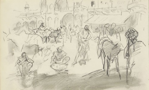 Indian street scene, 1924-1925. Creator: Marius Bauer.