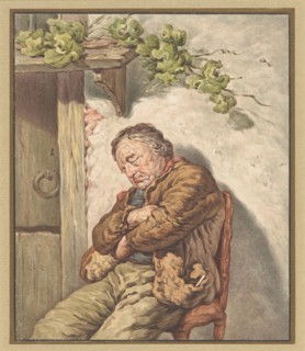 Lou, the baker's servant, fell asleep in the sunlight in front of the house, 1790-1852. Creator: Pieter Christoffel Wonder.