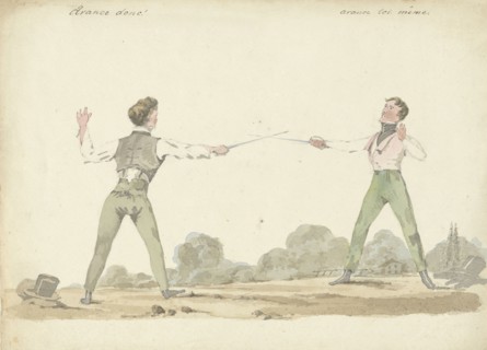 Dueling men, 1811-1873. Creator: Pieter van Loo.