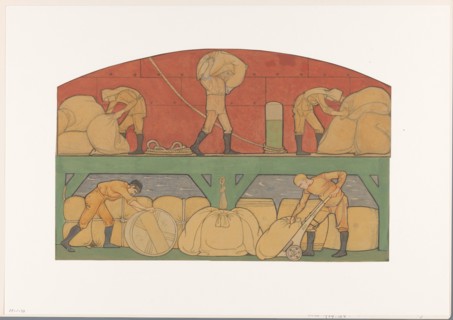 Design for painting in the Berlage stock exchange: De Handel, 1878-1938. Creator: Richard Roland Holst.