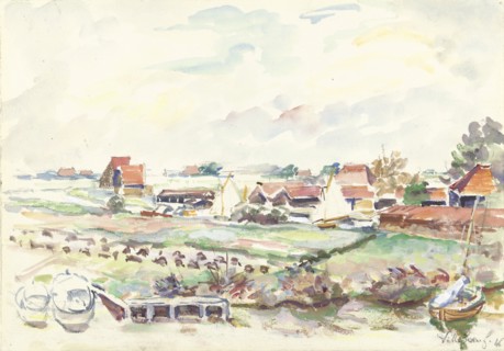 Landscape in Friesland, 1946. Creator: Andre Villeboeuf.