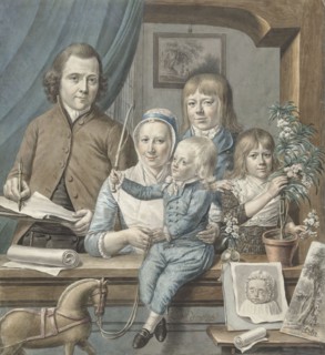 The artist himself and his family, 1796. Creator: Warner Horstink.