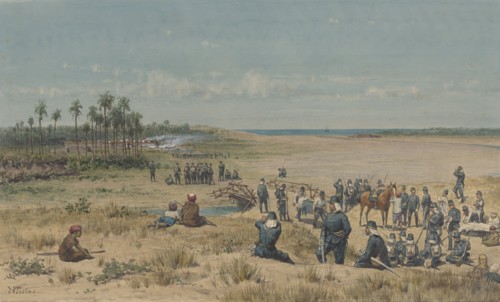 The capture of Tumulit during the Samalanga expedition, August 26, 1877, 1883. Creator: Willem de Famars Testas.