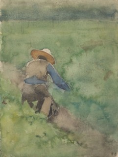 Mower in pasture, 1870-1923. Creator: Willem Witsen.