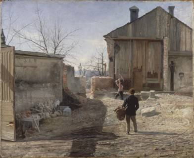 Demolishing the Old Orphanage, Stockholm, 1886. Creator: Anshelm Schultzberg.