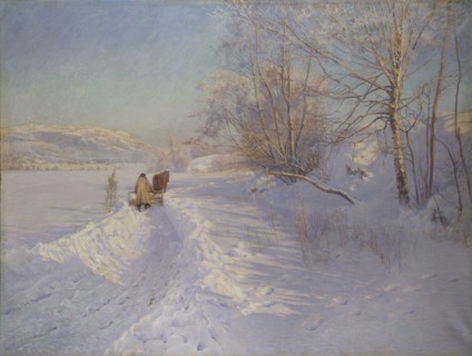 A Winter Morning after a Snowfall in Dalarna, 1893. Creator: Anshelm Schultzberg.