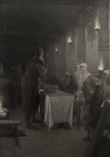 Frithiof comes to King Ring (from Frithiof's saga), 1880s. Creator: Johan August Malmström.