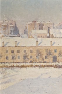 A Winter Scene. Motif from Southern Stockholm, 1886. Creator: Knut Axel Lindman.