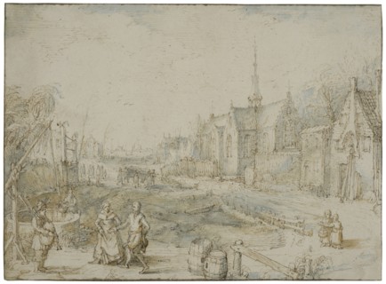 Village street with church. Creator: Cornelis Claesz van Wieringen.