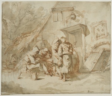 Peasants outside an inn. Creator: Cornelis Bega.