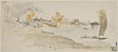 Alexander Pope's villa in Twickenham on the Thames, 1773. Creator: Elias Martin.