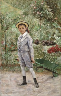 Boy with a Wheelbarrow, 1880. Creator: Ernst Josephson.