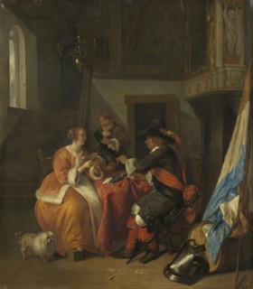 A Card Game, late 1650s. Creator: Gabriel Metsu.
