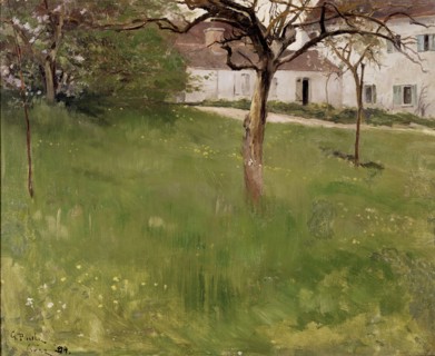 A Garden in Grez, 1884. Creator: Georg Pauli.