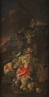 Fruit Piece with a Landscape Background. Creator: Giovanni Paolo Spadino.