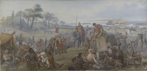 After the Battle of Fyrisvall. Proposed Decoration of the Walls in the Upper Hall , c19th century. Creator: Marten Eskil Winge.