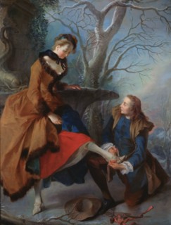 Fastening the Skate, c18th century. Creator: Nicolas Lancret.