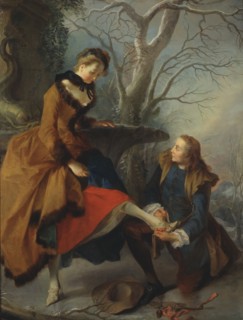 Fastening the Skate, c18th century. Creator: Nicolas Lancret.
