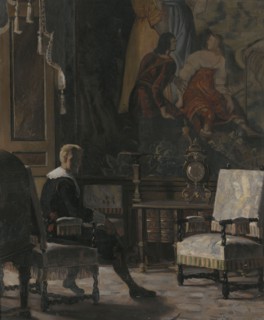 Gripsholm Castle, interior from the King's bedchamber, c19th century. Creator: Oscar Bjorck.