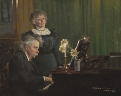 Edvard Grieg accompanying his Wife, 1898. Creator: Peder Severin Kroyer.