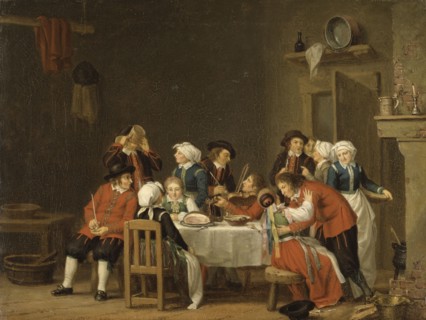 Convivial Scene in a Peasant's Cottage, c18th century. Creator: Per Hillestrom.