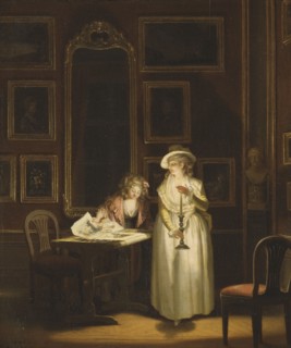 At the Embroidery-Frame, c18th century. Creator: Per Hillestrom.