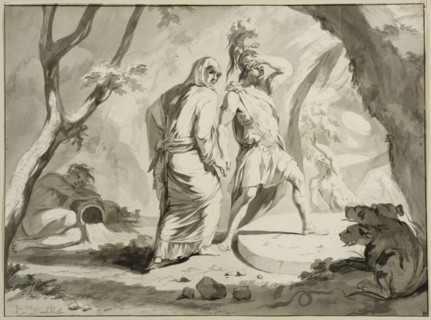 Aeneas descends into the underworld. Creator: Philip Tideman.