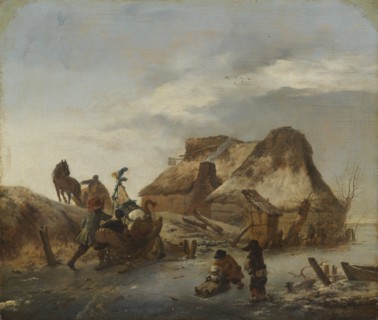 A Nobleman's Sleigh on the Ice, c.1646-1646. Creator: Philip Wouverman.