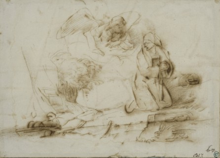 The angel appears to Hagar, c1645. Creator: Rembrandt Harmensz van Rijn.