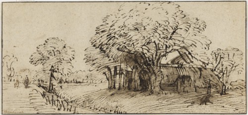 Farmhouse in a grove of trees, c.1655. Creator: Rembrandt Harmensz van Rijn.