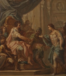 David and Saul. Study, early-mid 18th century. Creator: Sebastiano Conca.