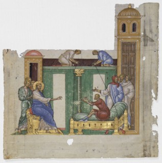 Christ heals the Paralytic, c.1300. Creators: Anon, Jesus Christ.