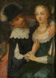Genre scene called Gustav II Adolf, 1594-1632, King and Ebba Brahe, c17th century. Creator: Anon.