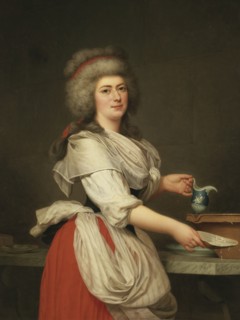 Madame A. Aughié, Friend of Marie Antoinette, as a Dairymaid in the Royal Dairy at..., 1787. Creator: Adolf Ulric Wertmüller.