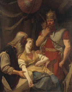Ingeborg Receiving News of Hjalmar's Death from Orvar Odd, 1859. Creator: Johan August Malmström.