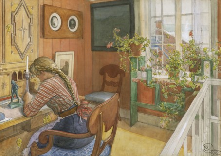 Letter-Writing, 1912. Creator: Carl Larsson.