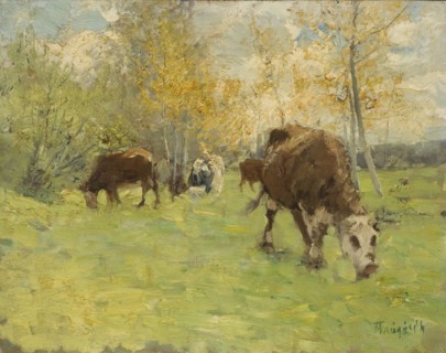 Landscape with cows, between c.1890 and c.1896. Creator: Carl Ludwig Trägardh.