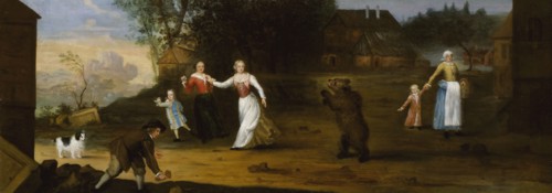 Landscape with dancing bear, 1682. Creator: Ulrika Eleonora of Denmark.