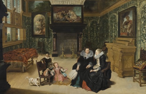 Interior, called "Rubens' salon". Creators: Frans Francken II, Cornelis de Vos.