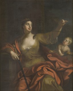 Justitia and Aequitas, early-mid 18th century. Creator: Georg Engelhard Schroder.