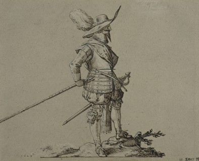 Officer facing right, holding spear. Creator: Herman Breekerveld.