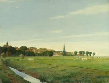 Landscape with a Town, 1894. Creator: Johan Rohde.